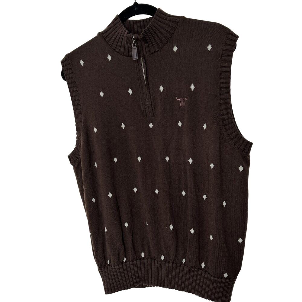 Martin Men Italian Merino Wool 1/4 Zip WindVest Golf Pullover Large